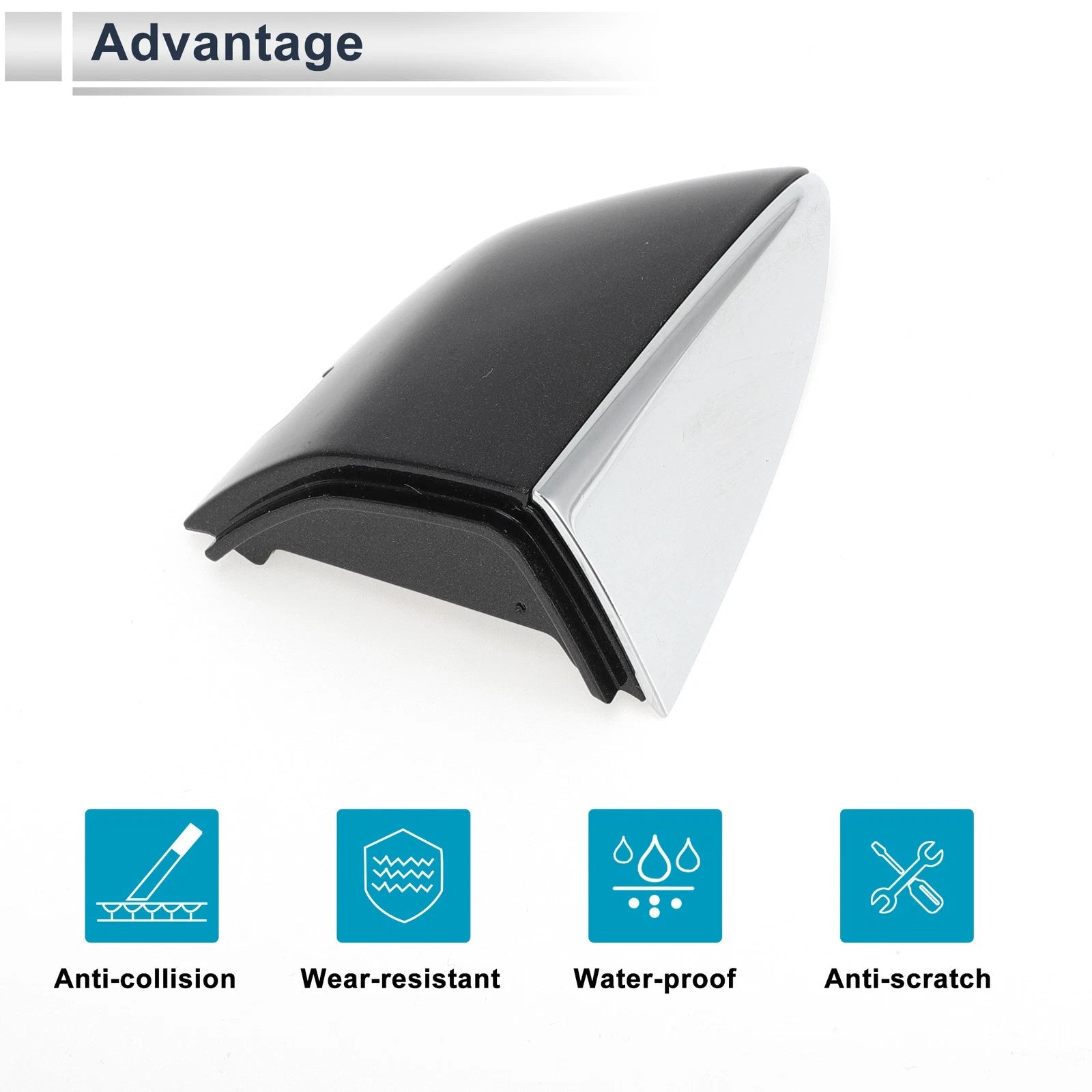 Front Right Door Handle Lock Cylinder Covers for Volkswagen Sagitta (2019–2021) Black