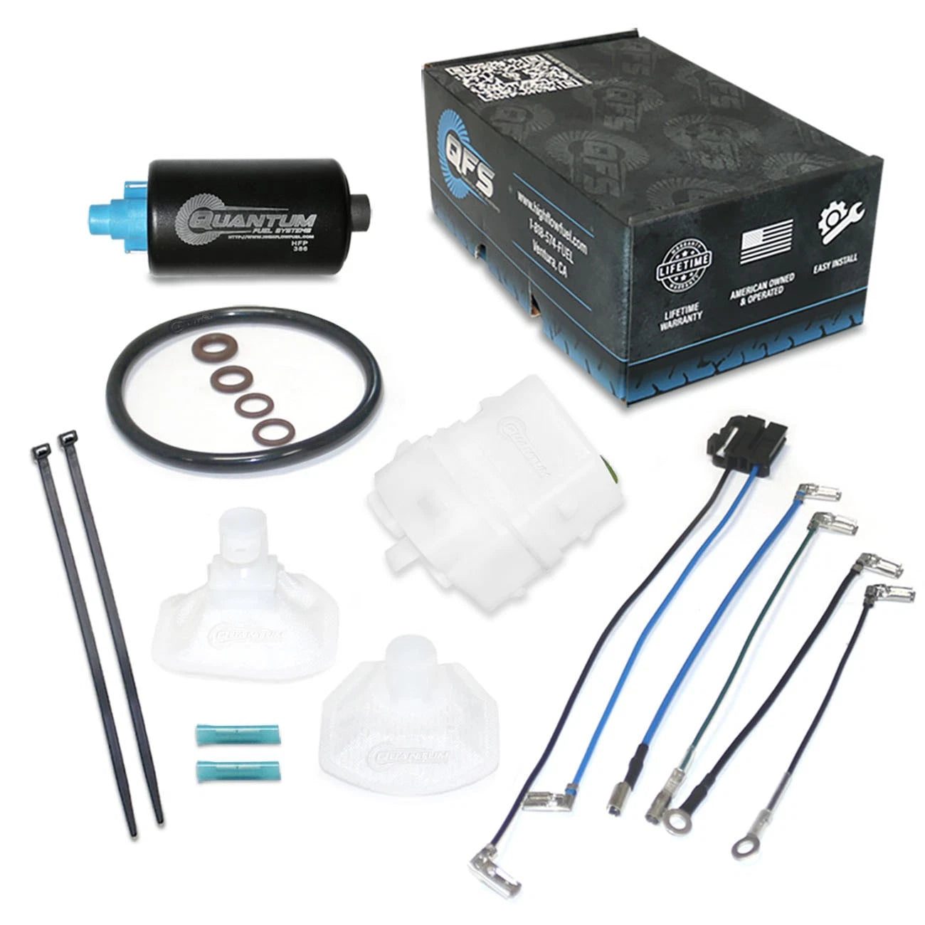 QFS Fuel Pump + Gasket + Filter + Strainer for Kawasaki Mule (2008–2024)