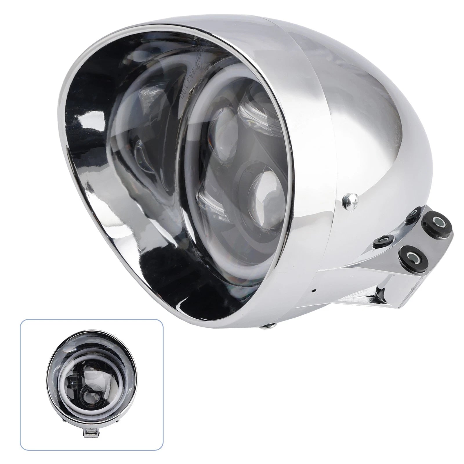 4X Beam Headlight Fog Lamp for Racer Bobber Chopper (Custom Fit)