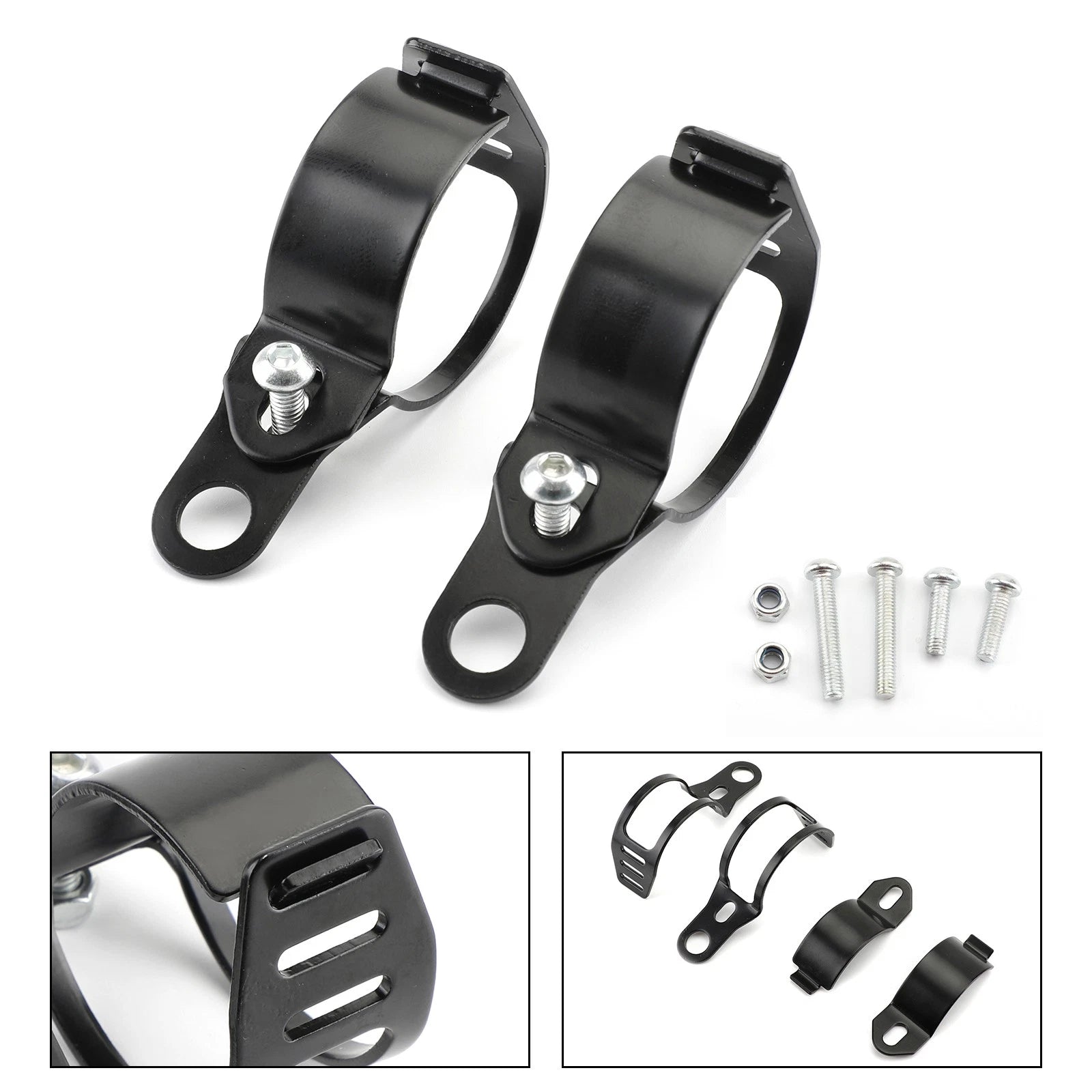 Fork Clamp Headlight Turn Signal Light Mount Holder Bracket for Motorcycle (41-51mm)