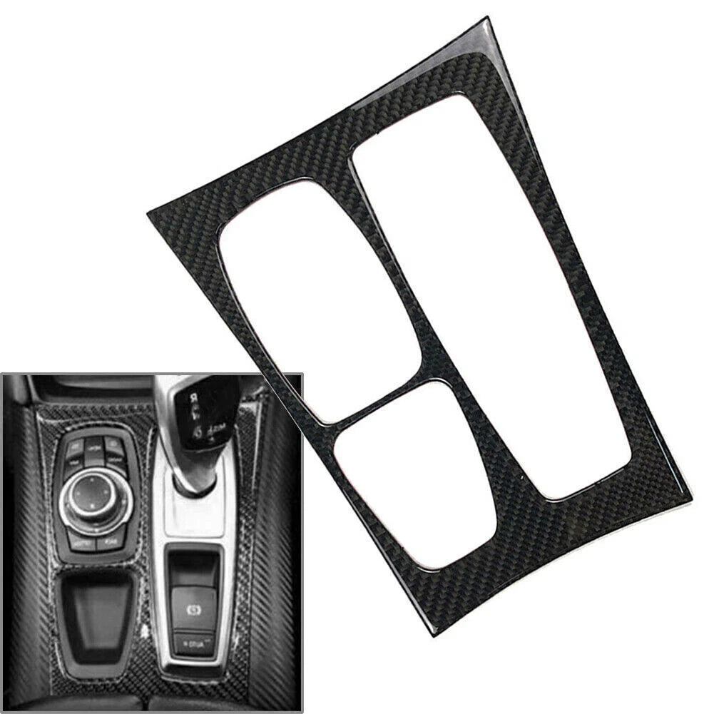 Carbon Fiber Gear Shift Box Panel Trim for BMW E70 X5 E71 X6 (2008–2013)