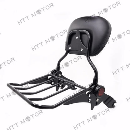 Adjustable Sissy Bar Backrest Luggage Rack for Harley Street Glide Road King (2009–2023)