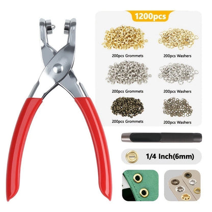 2X Eyelet Pliers Tool Set for Fabric Leather (1/4 inch 6mm)