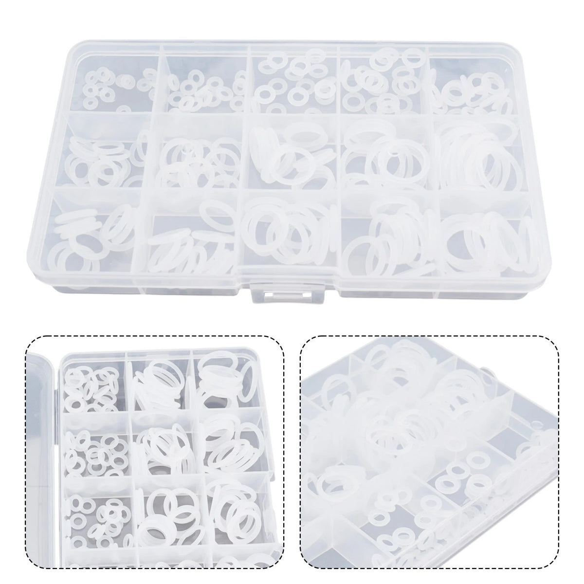225pcs Metric Silicone Rubber O Ring Assortment Kit VMQ