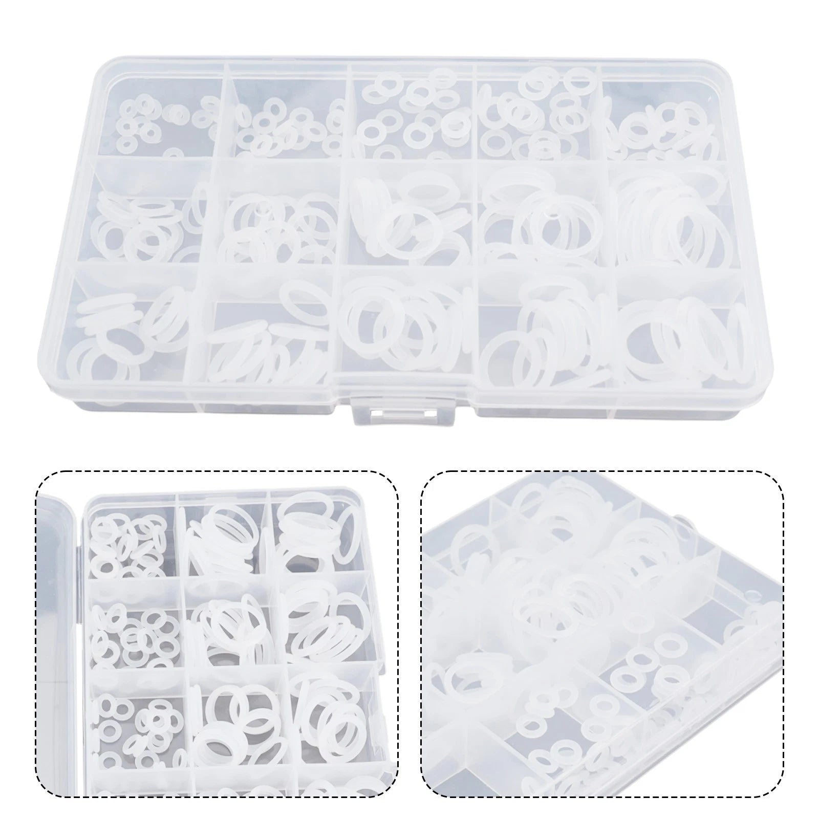 225pcs Metric Silicone Rubber O Ring Assortment Kit VMQ