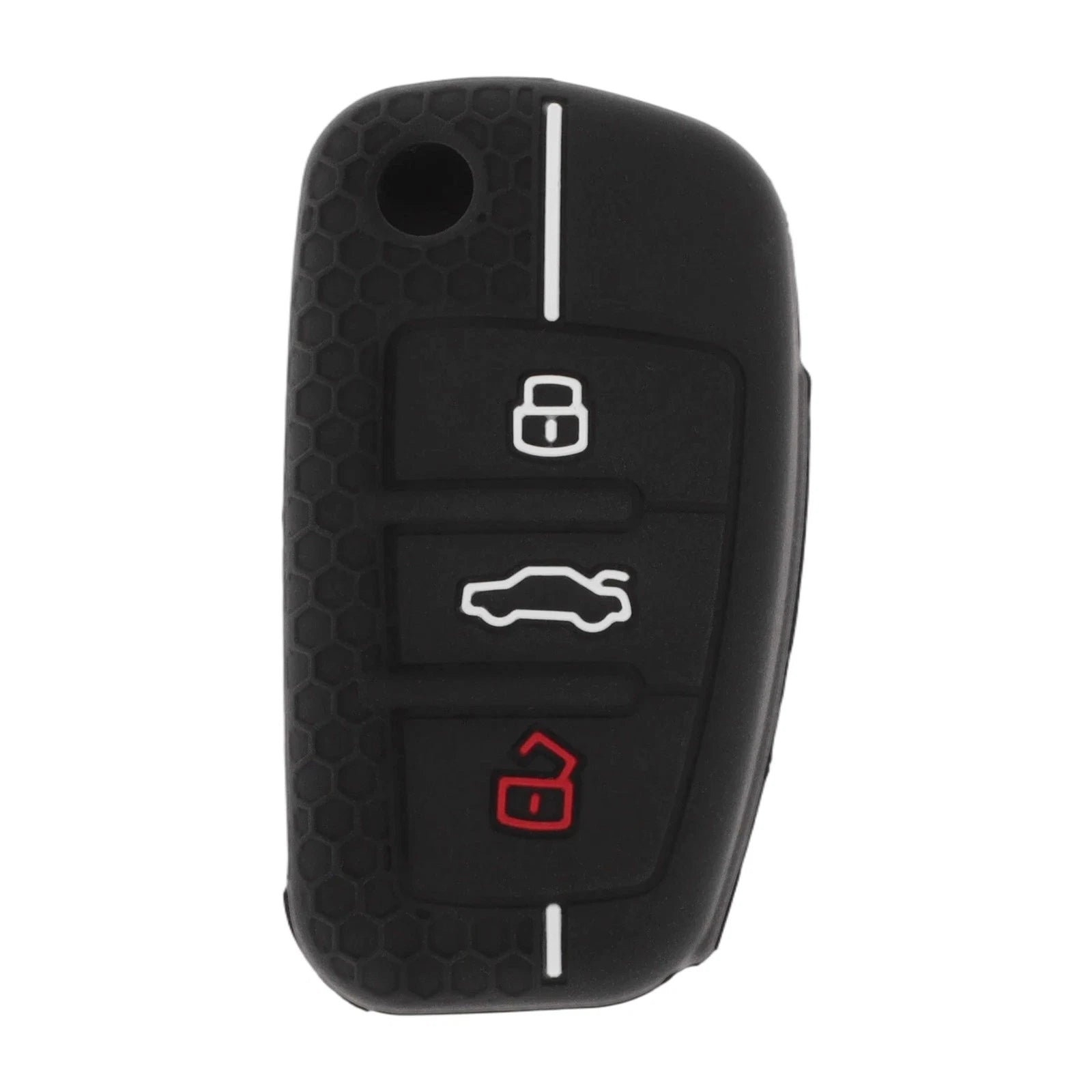 Car Key Case for Audi A1 (2010–2018) - Black White Line, 3 Buttons