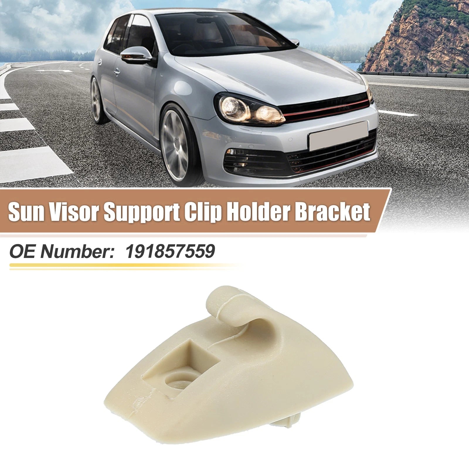 Car Sun Visor Support Clip Retainer Beige for Volkswagen Rabbit (1981–1984)