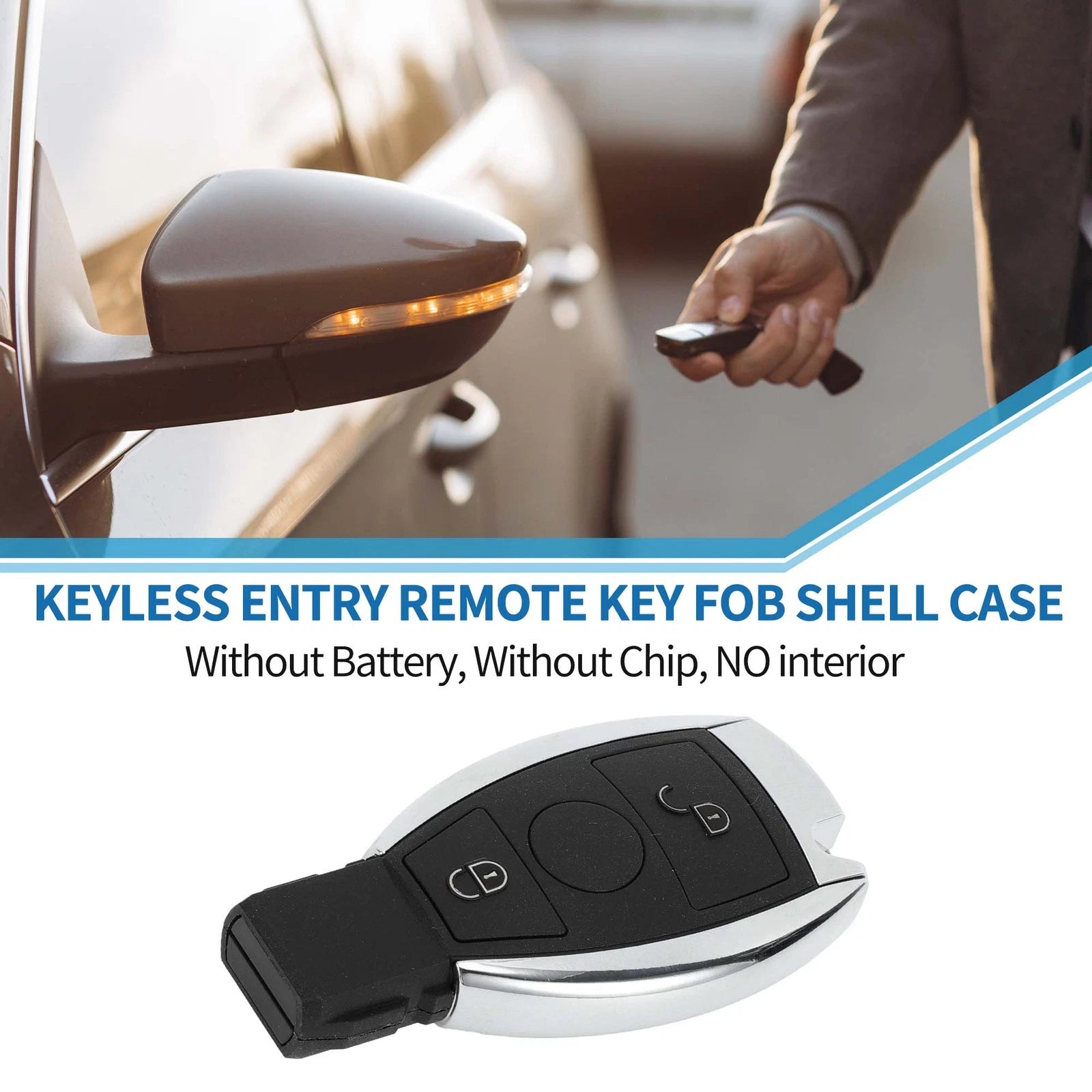 Key Shell Case for 2 Button Keyless Remote for Mercedes-Benz A Class (2004–2010)