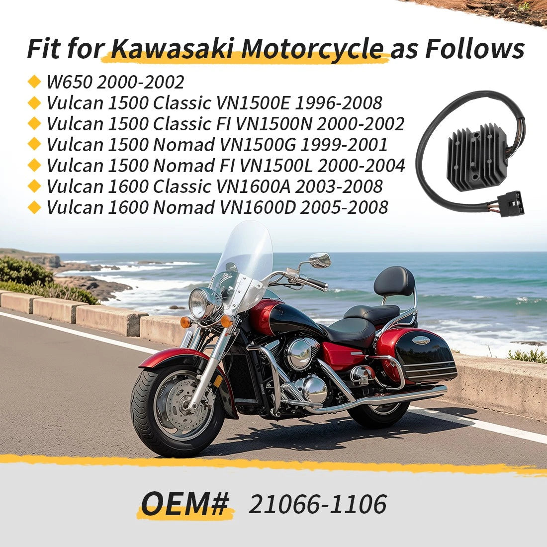 Regulator Rectifier for Kawasaki VN1600 Vulcan Nomad (2005–2008)