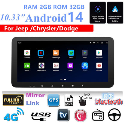 10.33'' Car Stereo Navigation for Jeep Wrangler Unlimited, Dodge Challenger