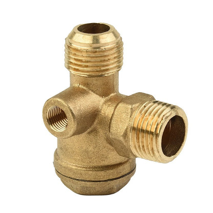 1X 3 Port Brass Male Threaded Check Valve for Air Compressor