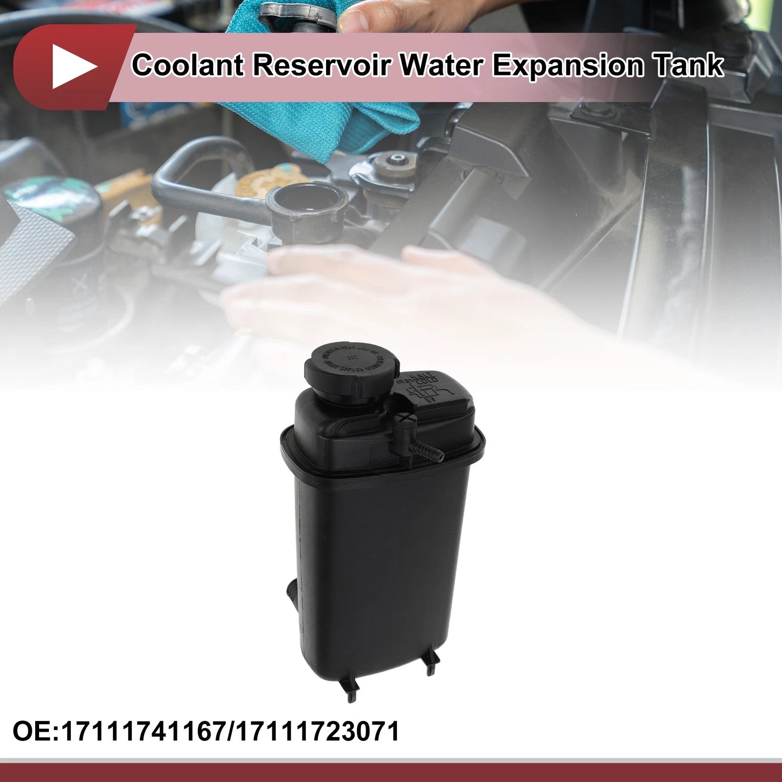Coolant Expansion Overflow Tank Replacement with Cap for BMW 540i 740i (1997–2003)