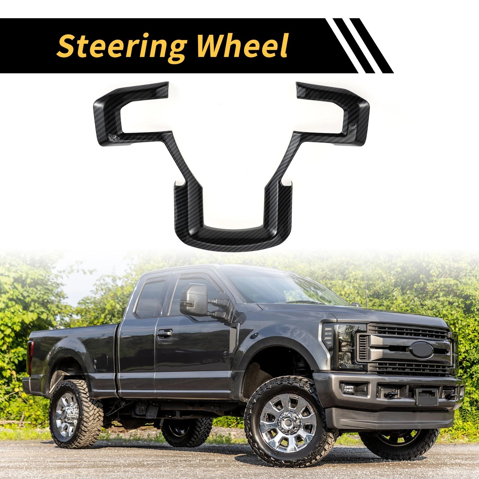 Steering Wheel Cover Trim Replacement for Ford F-150 (2015–2020) Black