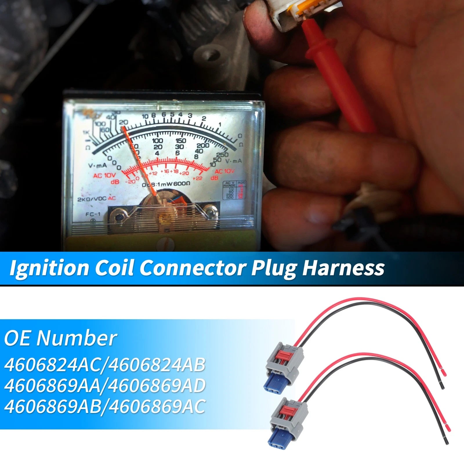 Ignition Coil Connector Plug Harness 2Pcs for Chrysler 200 (2007–2014)