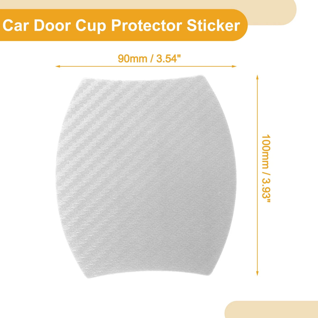 3D Car Door Cup Protector Sticker for Universal Fit (90x100mm) - Silver Tone