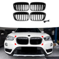 Front Bumper Upper Grille with Lights for BMW X1 (2015–2019)