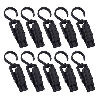 Set of 10 Rotating Hook Clips for Clothes Towels Space Saver