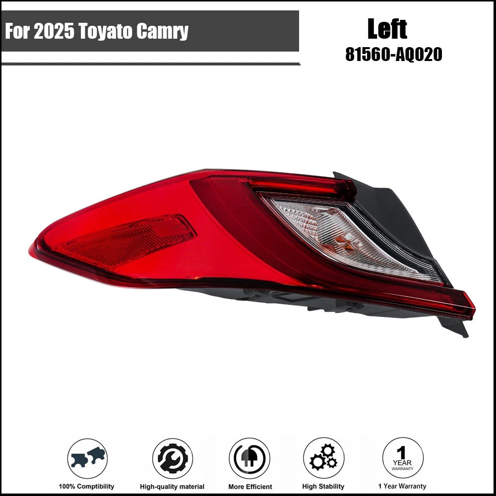 Outer Tail Light Lamp Halogen for Toyota Camry LE SE (2025) Left Driver Side