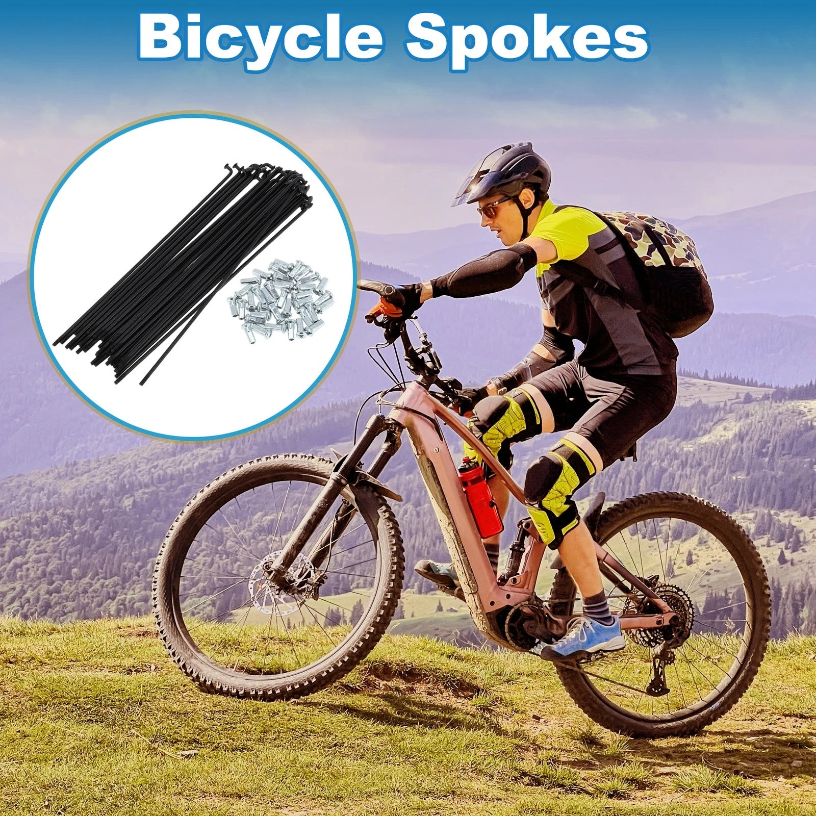 Bicycle Spokes Nipple Replacement Set 12G 175mm for Universal (Any Model)