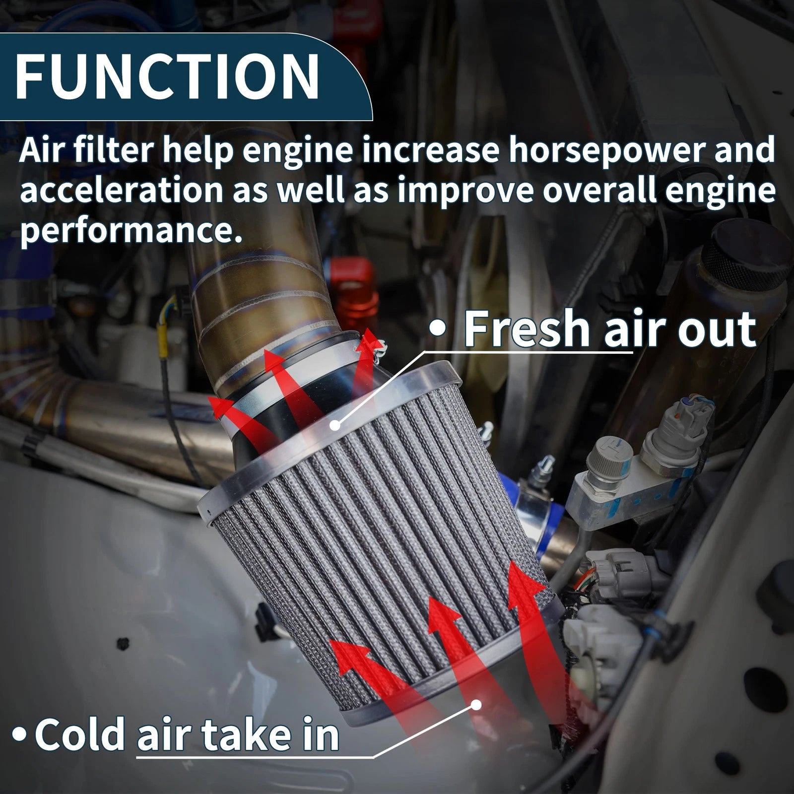 High Flow Engine Air Filter for Unlabeled Models (2.99")