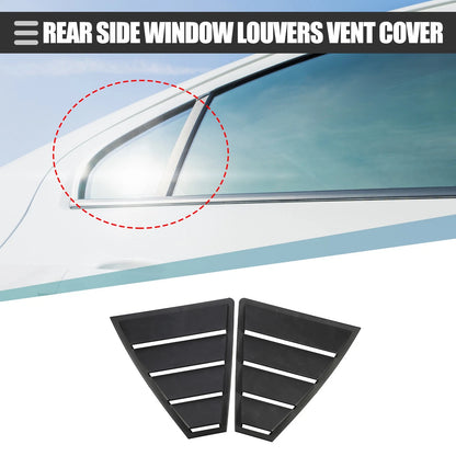 Rear Side Window Louvers Vent Cover for Hyundai Elantra 2017–2019 ABS Black