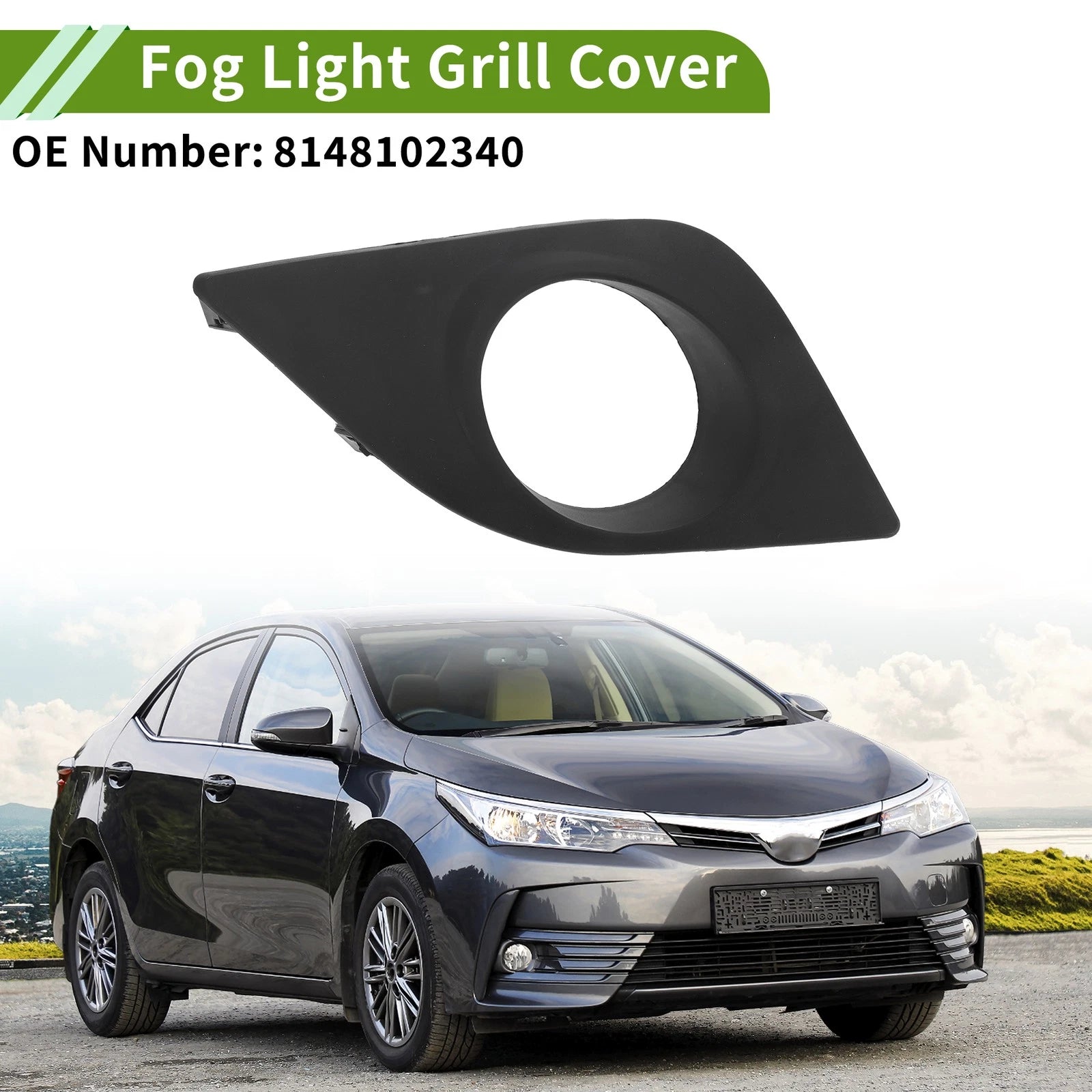 Front Right Fog Light Grill Replacement for Toyota Corolla (2014–2016)