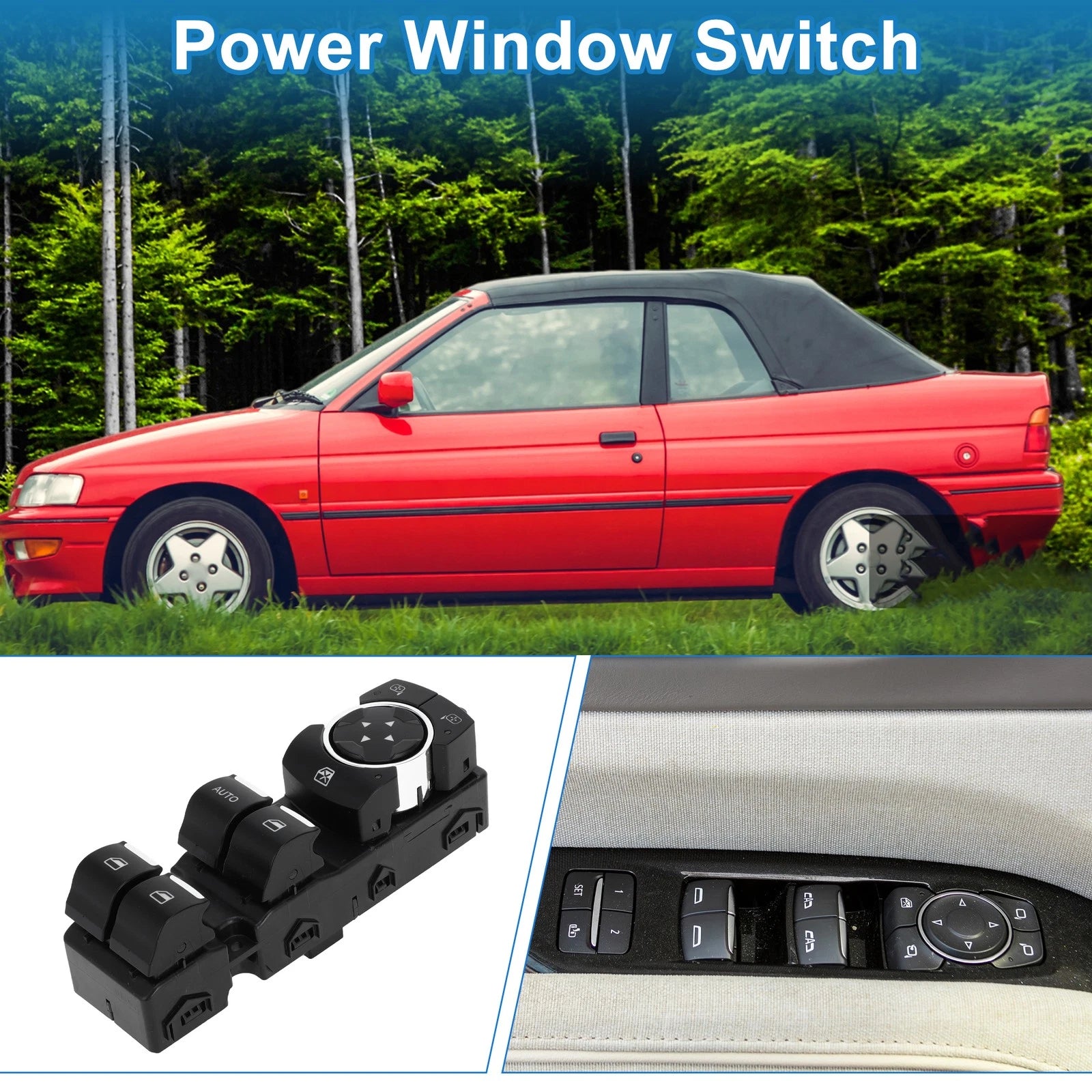 Passenger Side Power Window Switch for Ford Escort Window Control (1980–2000)