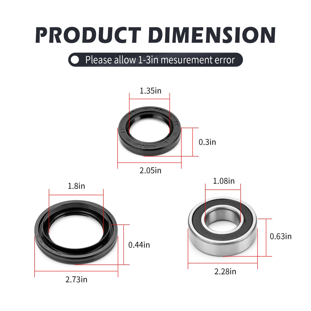 Rear Brake Panel Bearing & Seals Kit for Yamaha Big Bear 250 400 Bruin 250 350 (1990–2006)