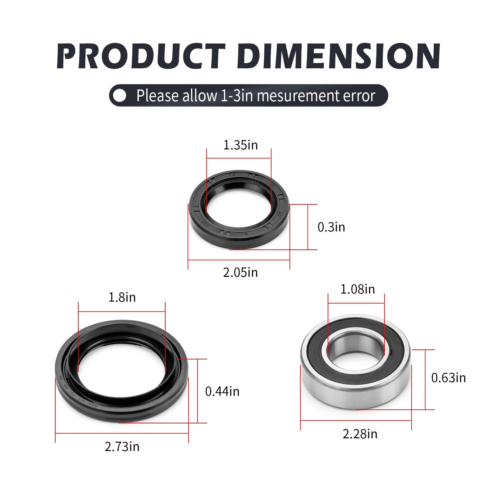 Rear Brake Panel Bearing & Seals Kit for Yamaha Big Bear 250 400 Bruin 250 350 (1990–2006)