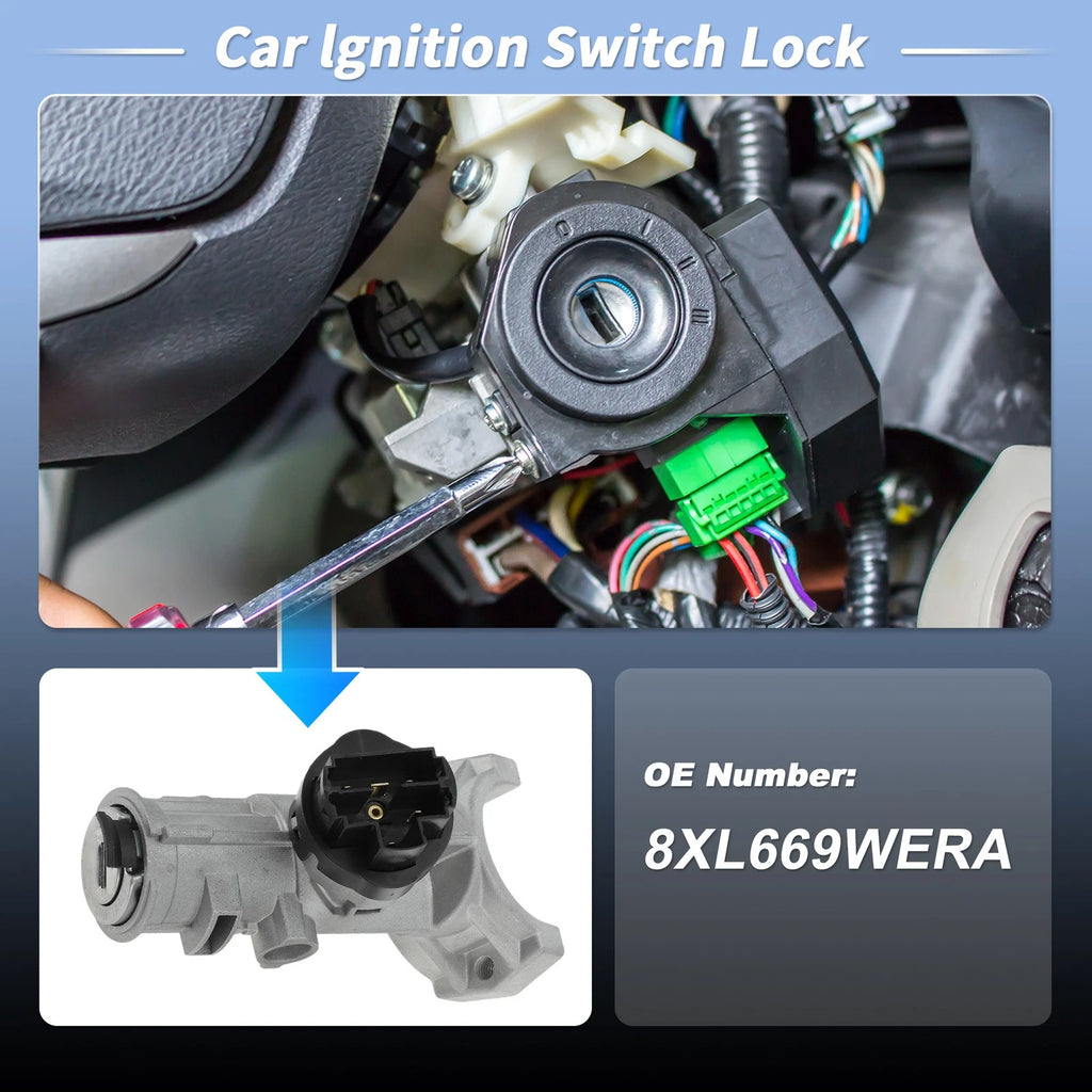 Ignition Lock Cylinder with 2 Keys Replacement for Ram Promaster 1500 (2014–2023)