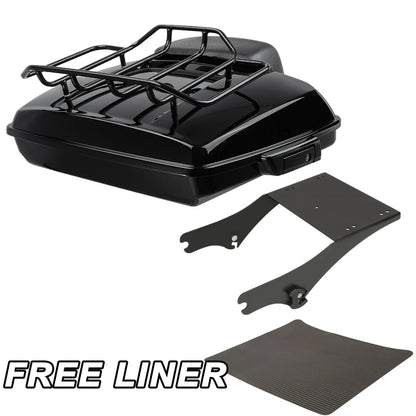 Trunk Backrest Top Rail Mount Rack for Harley Touring (1997–2008)
