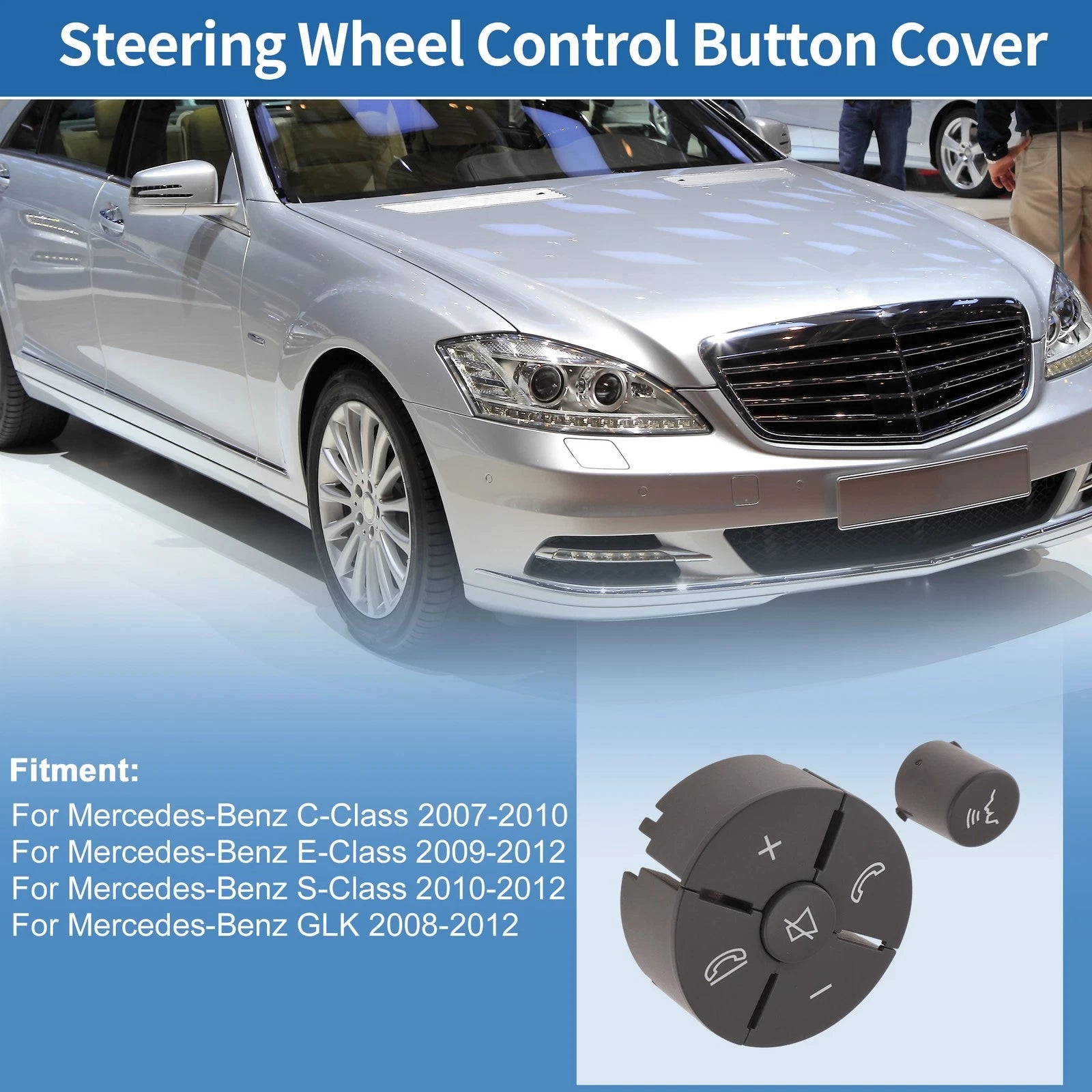 Steering Wheel Control Button Cover for Mercedes-Benz C-Class Right Side (2008–2021)