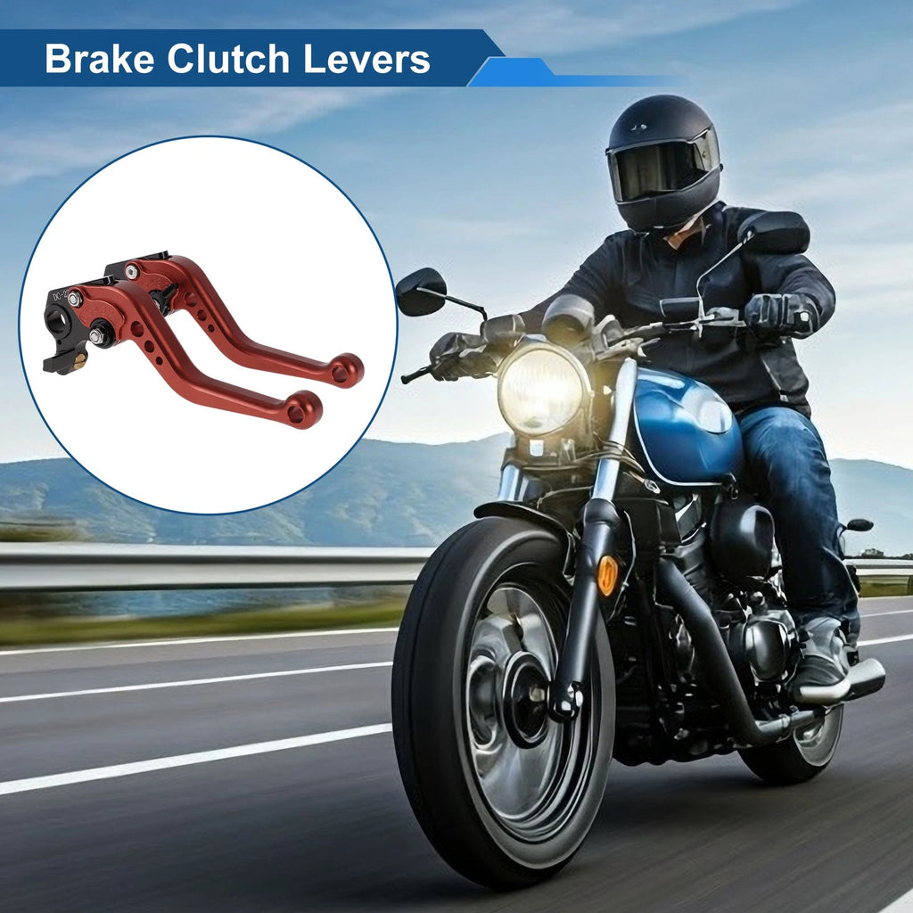 Adjustable Short Brake Clutch Levers for Ducati Hypermotard 796 (2010–2012) - Solid Red