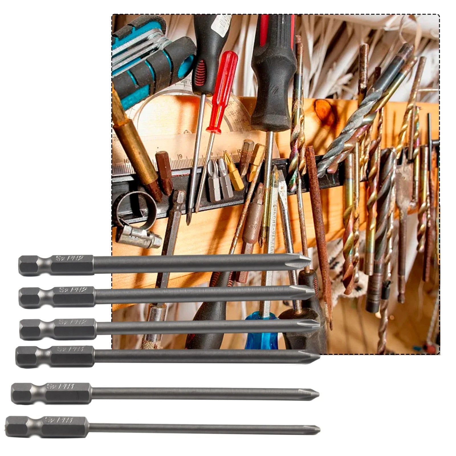 1/4 Inch Magnetic Hex Screwdriver Bit for (100mm Long)
