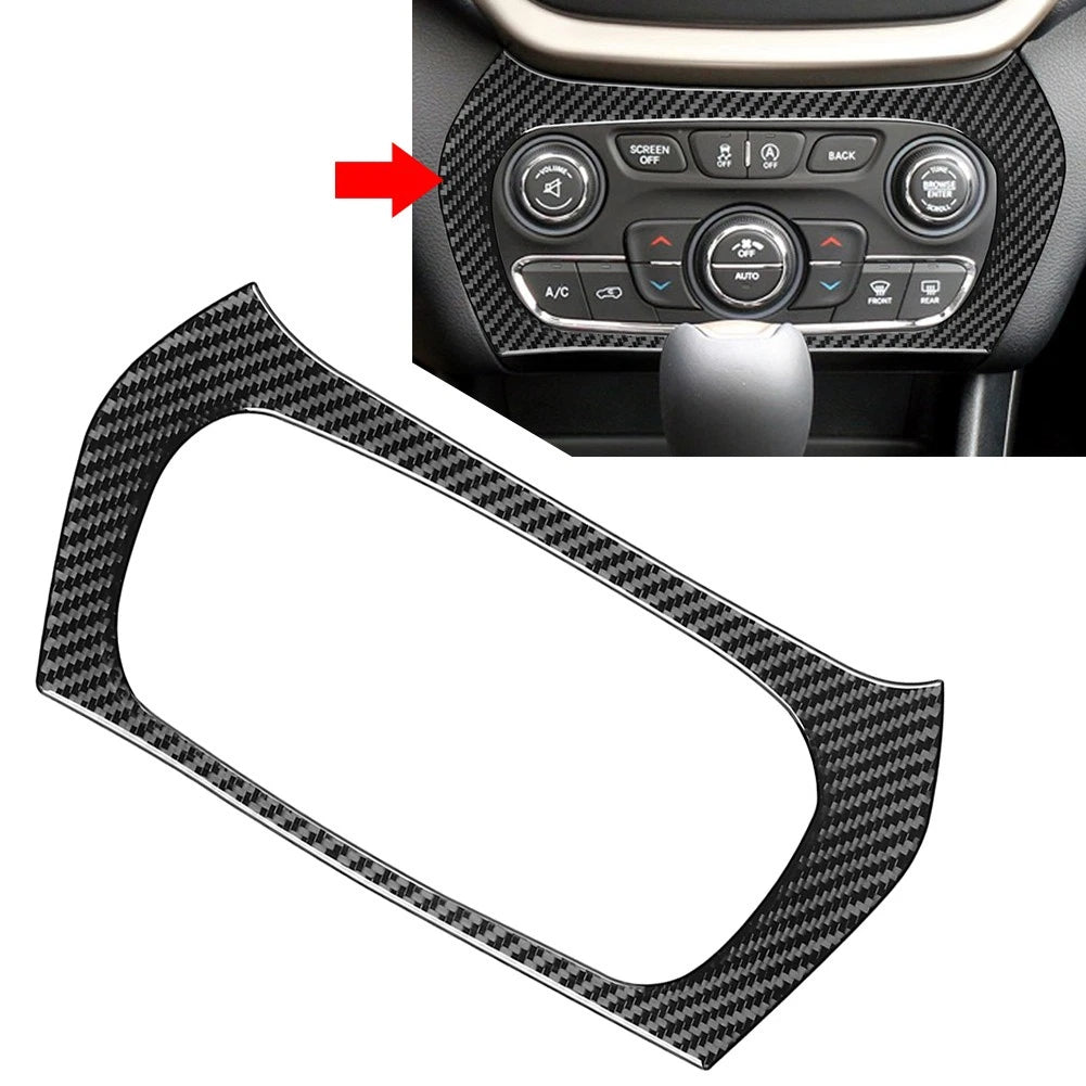 Carbon Multimedia Air Conditioning Panel Cover Trim for Jeep Cherokee (2014–2023)