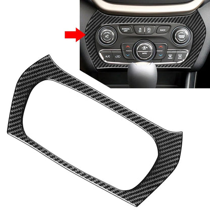 Carbon Multimedia Air Conditioning Panel Cover Trim for Jeep Cherokee (2014–2023)