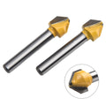 2pcs V-shaped Flat Head Router Bit for Woodworking Engraving Milling