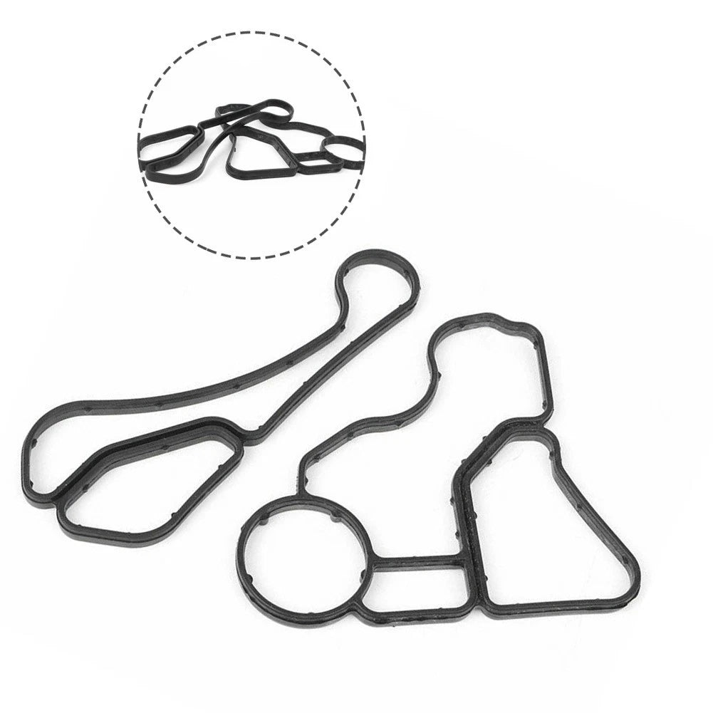 Set of 2 Rubber Housing Gasket Seals for Engine Oil Filter Cooler