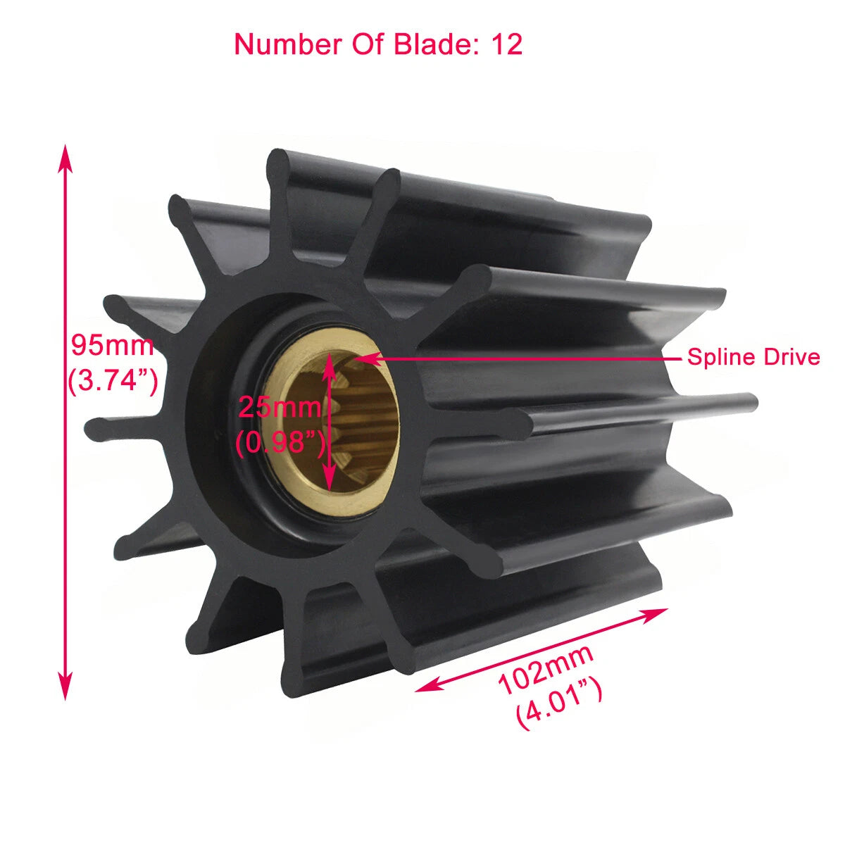 Impeller for Cummins 4019403 4933743 Sherwood 18000K Johnson 09-705BT-1