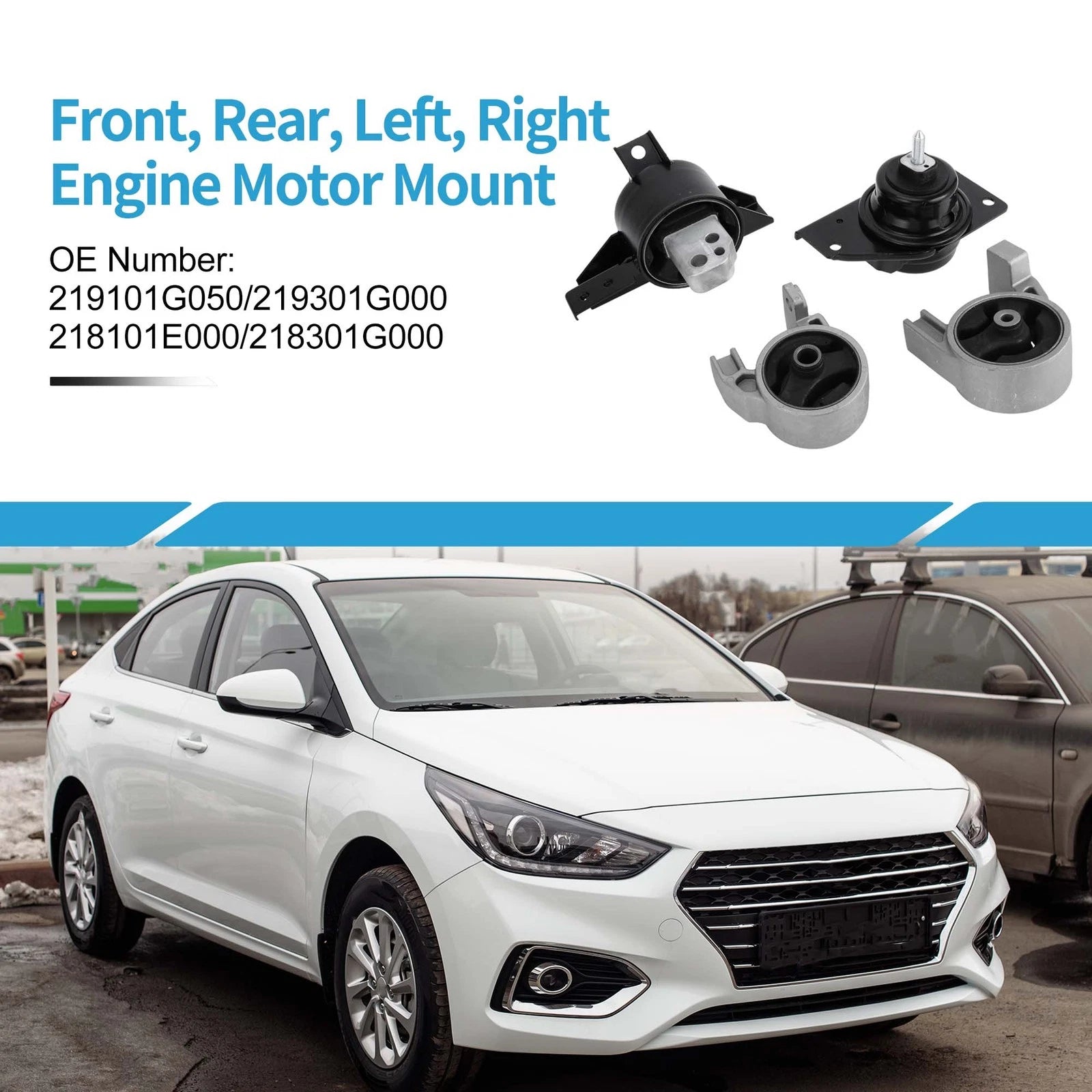 Engine Motor Trans Mount Set Replacement for Hyundai Accent (2006–2010)