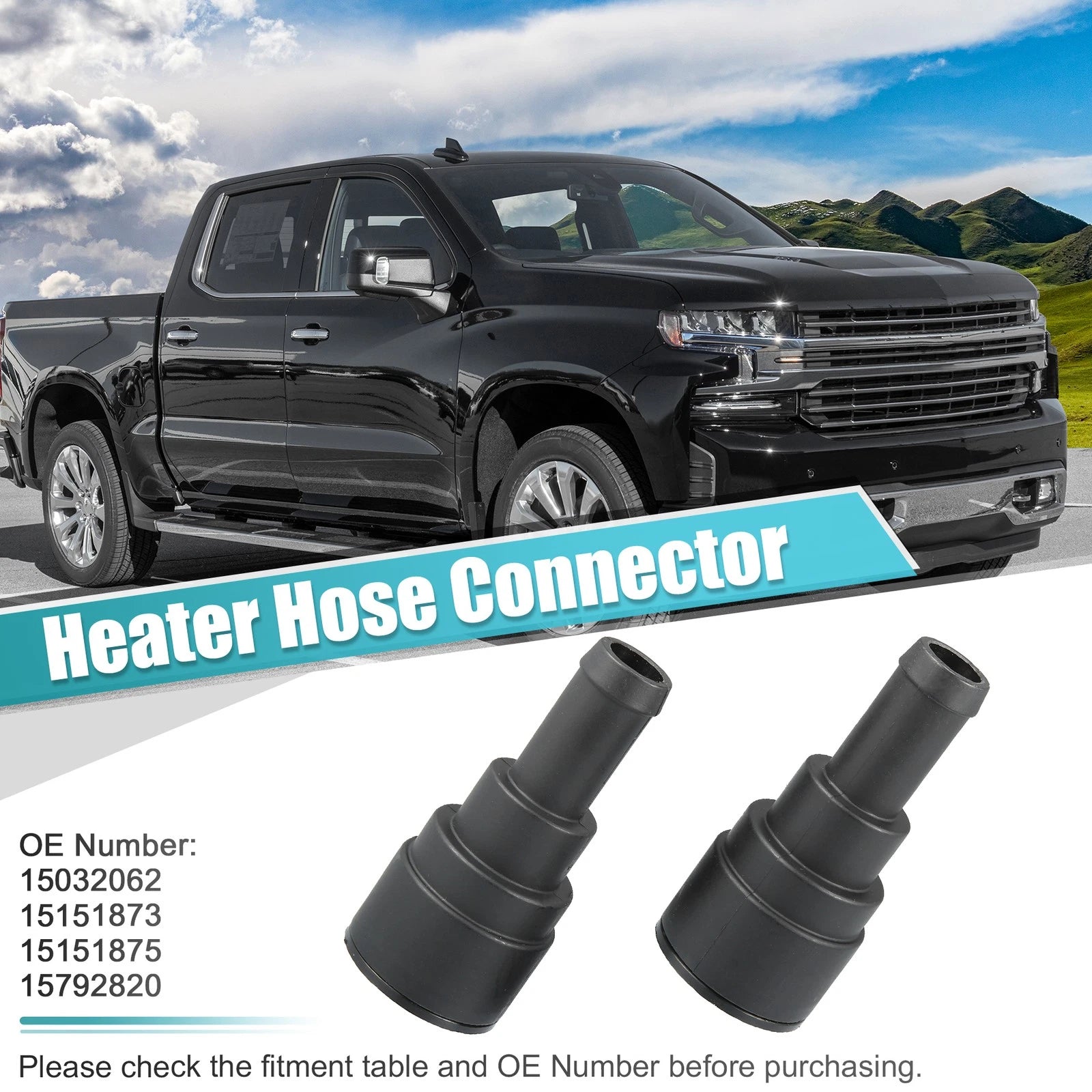 Coolant Connector Hose Replacement 2PC for Chevrolet Silverado 3500 (2001–2006)