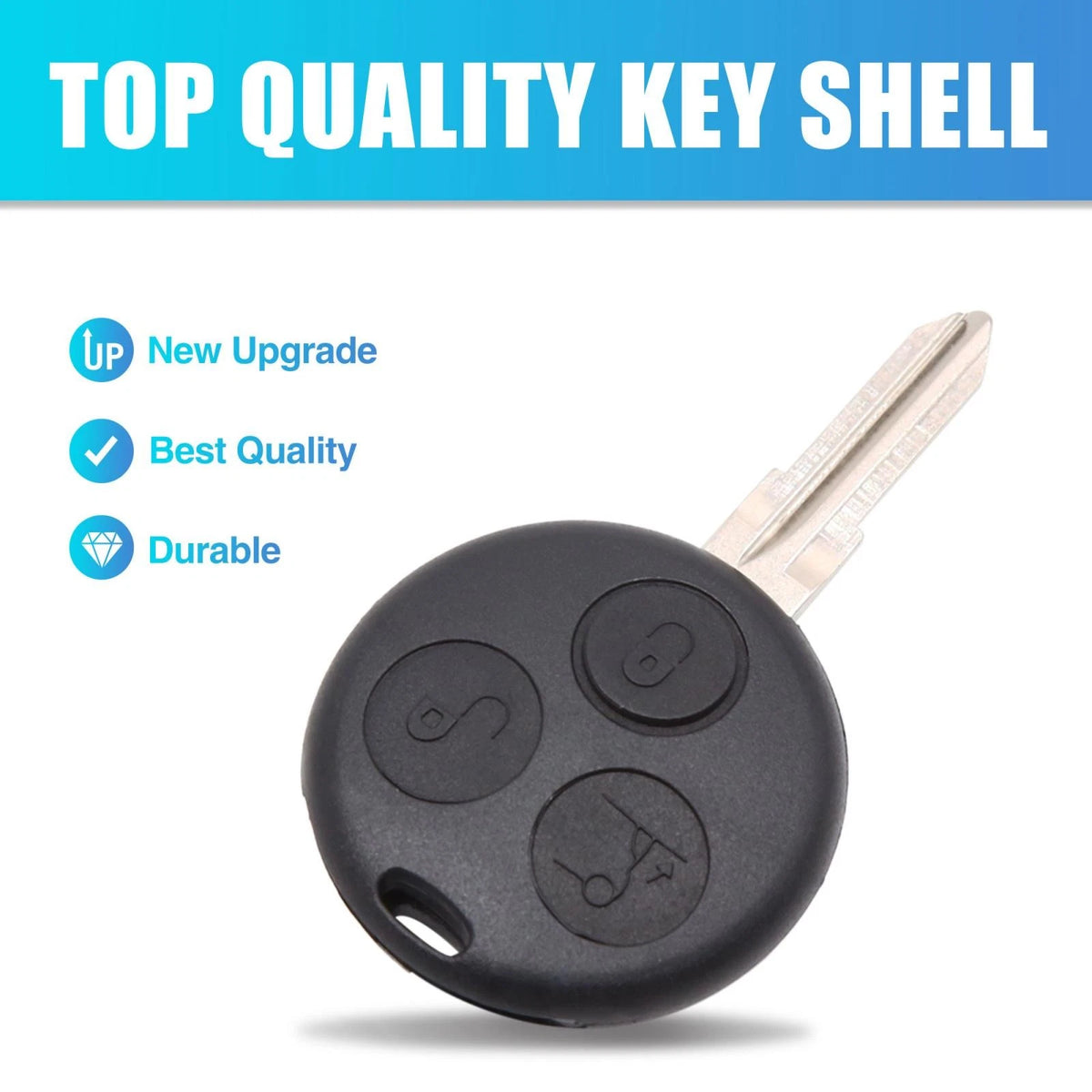 Replacement Car Key Shell Case for Mercedes-Benz Smart Fortwo (2008–2015)