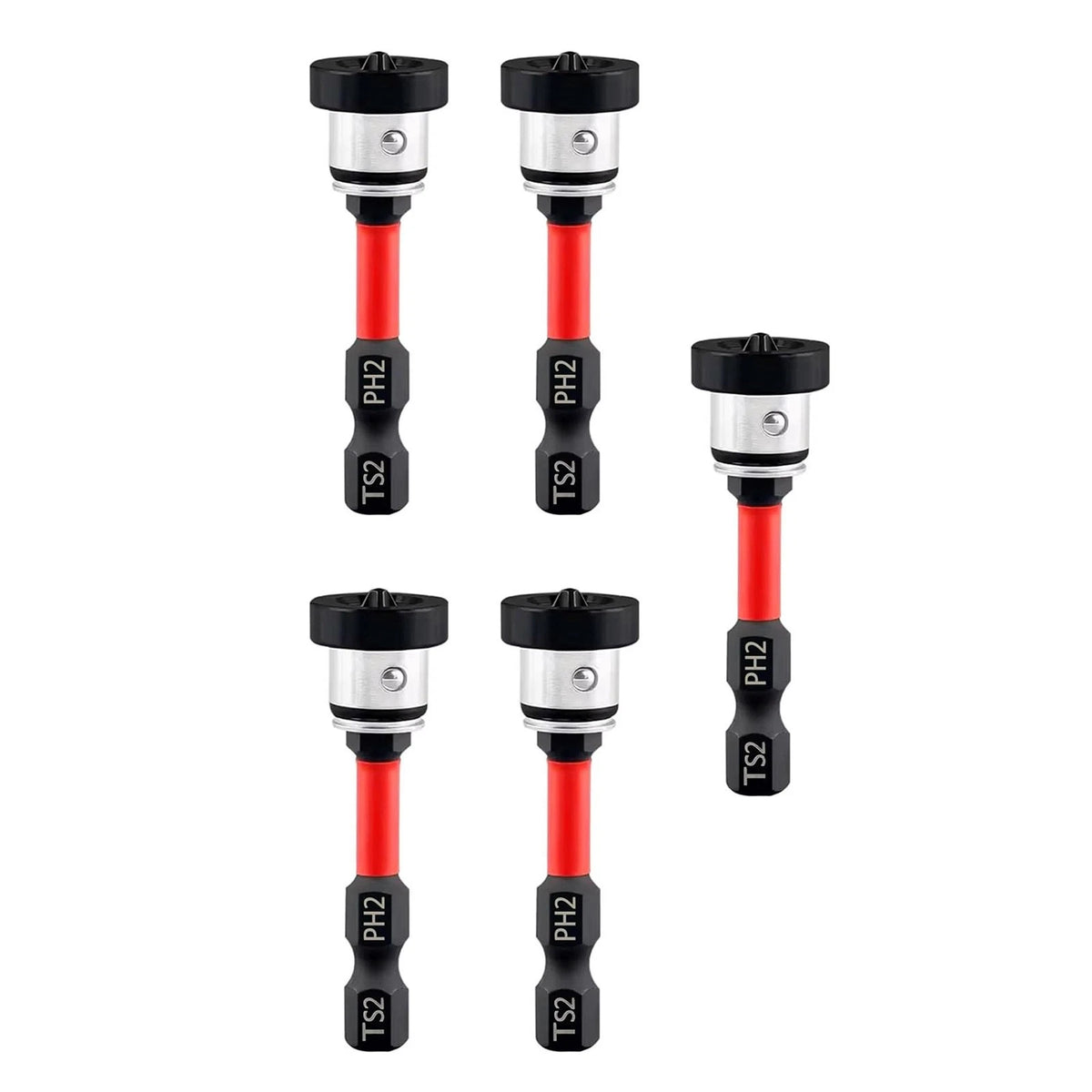 5x PH2 Magnetic Drywall Setter Screwdriver Bit 50mm 1/4" Hex Shank