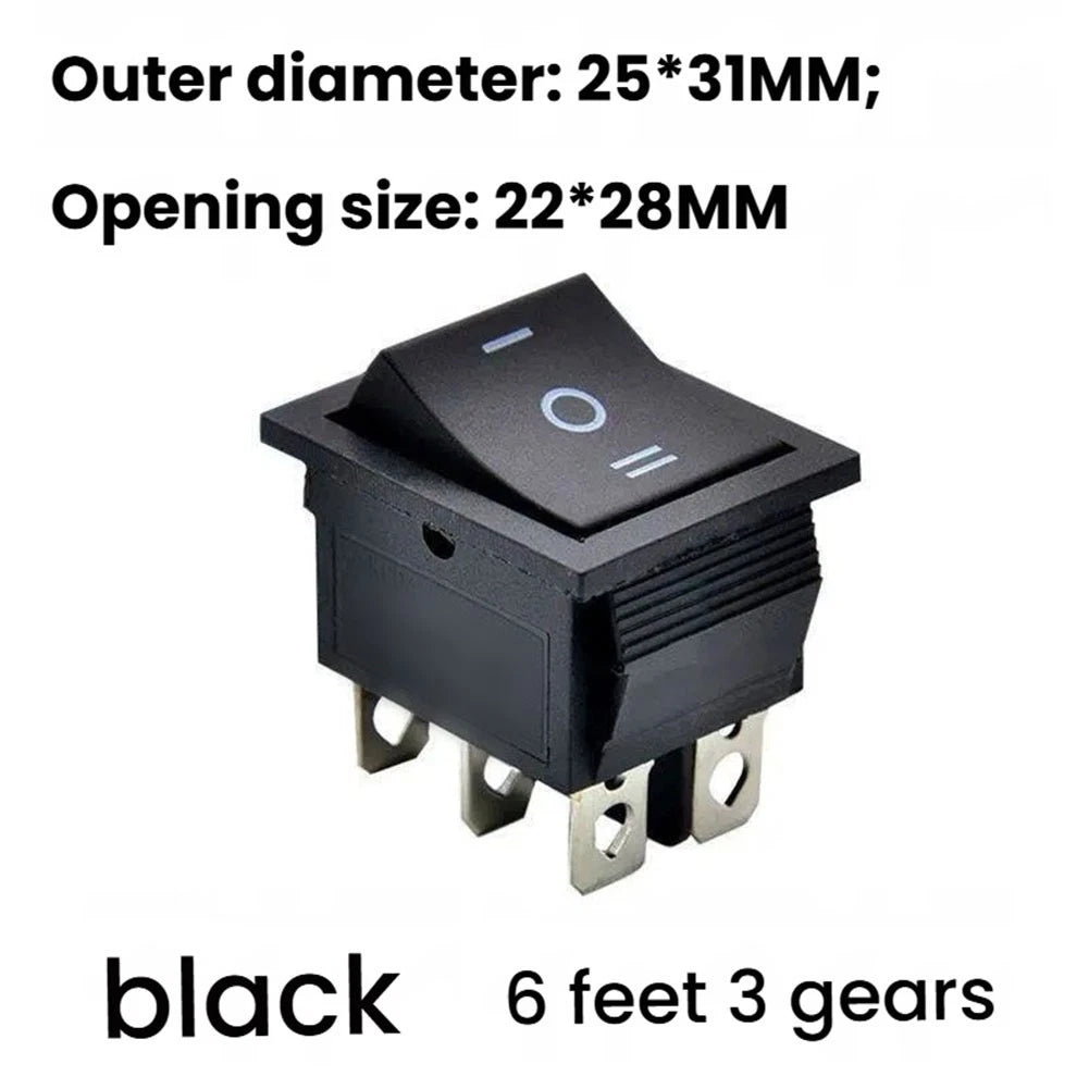 2-Pack KCD4 Rocker Switch for Universal Applications (Self-Reset, 6-Terminal)