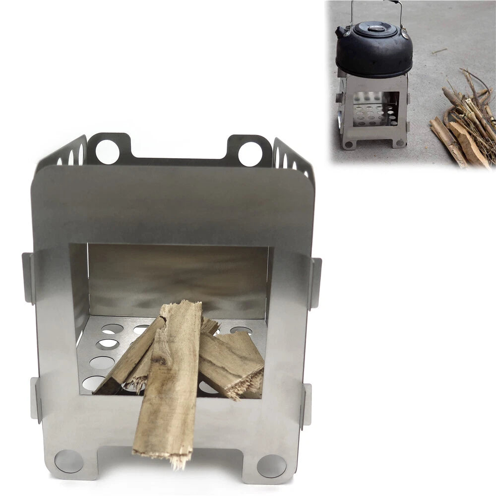 Portable Camping Wood Stove for Backpacking (Folding, Lightweight)