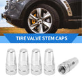 Tire Valve Stem Caps Replacement for Car SUV Bike RV 5 Pack (Silver)