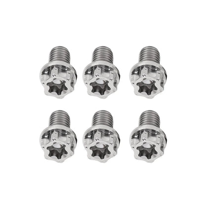 Set of 6 Titanium Torx Head Flange Screws M6x10mm for Motorcycle