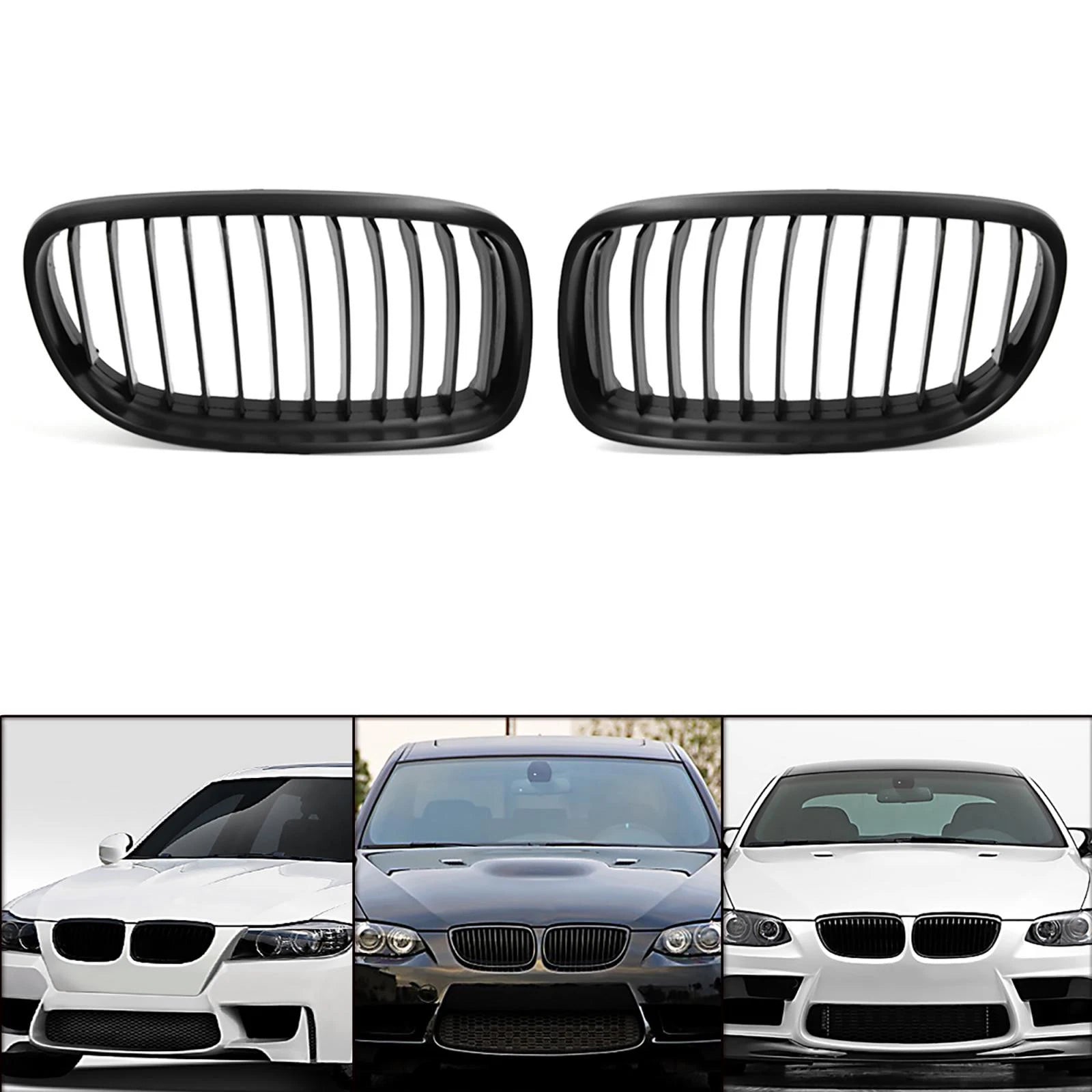 Front Kidney Grill Grille Replacement for BMW E90 E91 325i 328i 335i Matte Black (2005–2013)