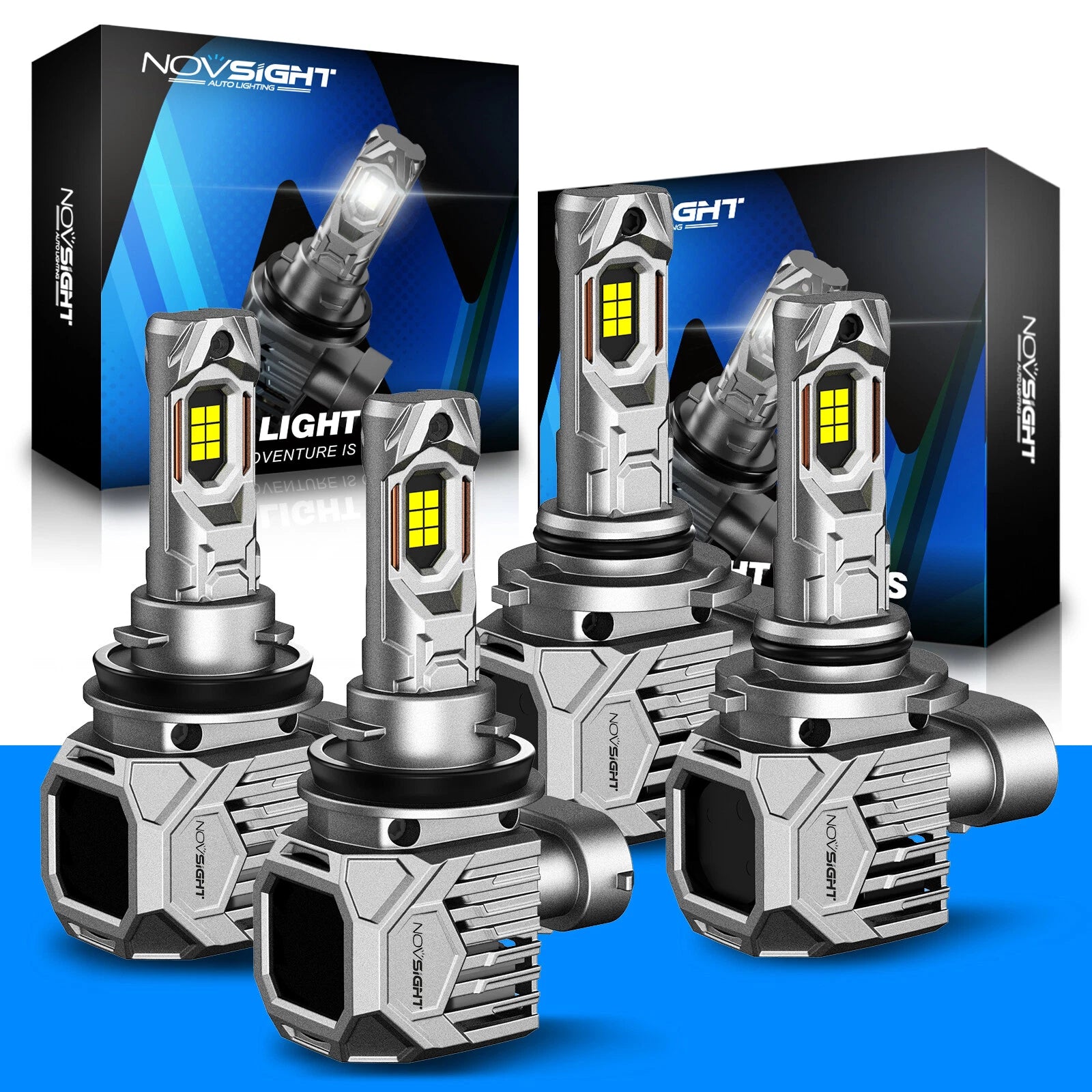 2X NOVSIGHT 9005 H11 LED Headlight Bulb Kit for