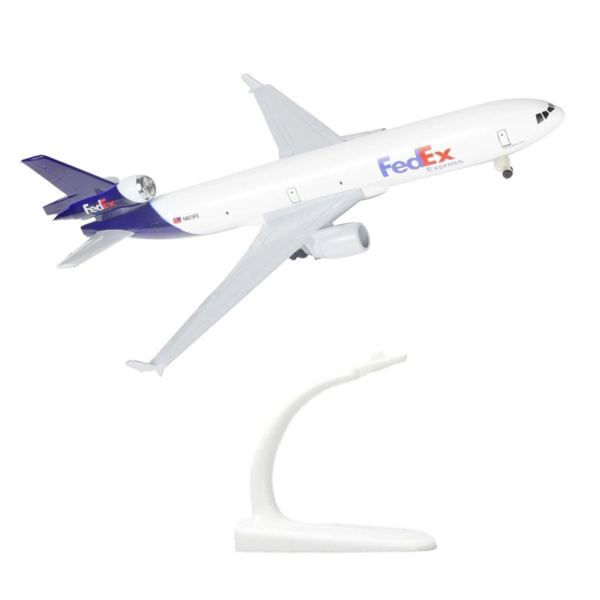 1/400 Scale Diecast Metal FedEx MD-11 Aircraft Model with Display Stand